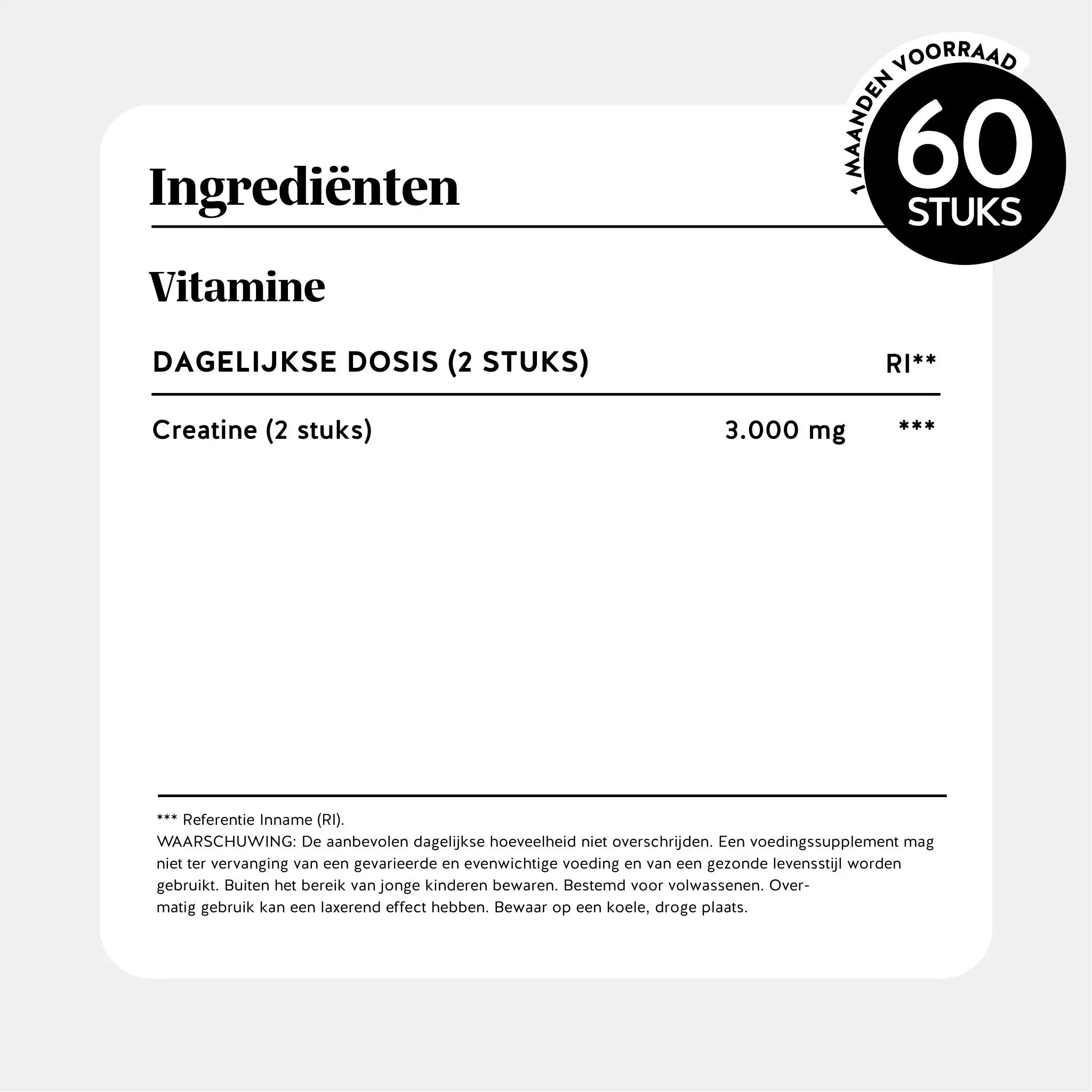 Ingrediënten en voedingswaarde creatine gummies – 3000 mg per dagdosering l Bears with Benefits