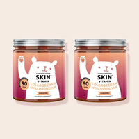 Bears with Benefits Forever Young Skin Vitamin – duo met 2 potten gummies met collageen en hyaluronzuur voor de huid, 90 stuks per pot, 180 stuks totaal, suikervrij