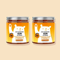 Bears with Benefits Hey Sunshine Sun Vitamin – duo met 2 potten gummies met vitamine D3 en vitamine K2, 25 µg vitamine D en 25 µg vitamine K, 90 stuks per pot, 180 stuks totaal, suikervrij en vegan