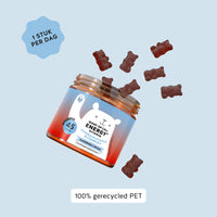Bears with Benefits Wake-Up Call Energy* Vitamin – suikervrije vegan energie gummies voor dagelijkse energie en focus, guarana extract 30 mg, cafeïne 3 mg, vitamine B6 2,8 mg, vitamine B12 2,5 µg en biotine 50 µg, 45 stuks, 1 stuk per dag en 100% gerecycled PET