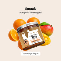 Bears with Benefits Golden Goddess Tan Vitamin – suikervrije vegan tanning gummies met mango- en sinaasappelsmaak voor een zongebruinde huid, vitamine C 20 mg, vitamine E 3,6 mg, vitamine D 5 µg, koper 0,15 mg, bètacaroteen 1 mg, luteïne 1 mg, astaxanthine 1 mg en peen extract 20 mg, 45 stuks, suikervrij en vegan
