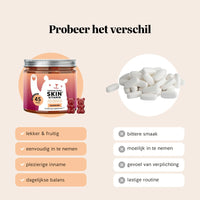 Bears with Benefits Forever Young Skin Vitamin – gummies met collageen en hyaluronzuur versus tabletten, 45 stuks, lekker en fruitig, eenvoudig in te nemen, plezierige inname en dagelijkse balans