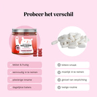 Bears with Benefits You Nailed It Nail & Hair Vitamin Keratine – gummies met keratine en heermoesextract versus pillen voor haar en nagels, 45 stuks, lekker en fruitig, eenvoudig in te nemen, plezierige inname en dagelijkse balans