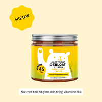 Bears with Benefits Happy Belly Debloat Vitamin – vegan appelciderazijn gummies voor dagelijkse buikroutine, appelazijnpoeder 250 mg, vitamine B6 0,7 mg en vitamine B12 1,3 µg, 45 stuks, nieuw en nu met een hogere dosering vitamine B6