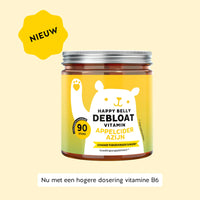 Bears with Benefits Happy Belly Debloat Vitamin – vegan appelciderazijn gummies voor dagelijkse buikroutine, appelazijnpoeder 250 mg, vitamine B6 0,7 mg en vitamine B12 1,3 µg, 90 stuks, 3 maanden voorraad en nu met een hogere dosering vitamine B6