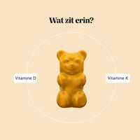 Bears with Benefits Hey Sunshine Sun Vitamin – ingrediëntenoverzicht van gummies met vitamine D en vitamine K, 25 µg vitamine D en 25 µg vitamine K, nieuw vitaminecomplex met D3 en K2