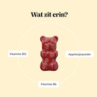 Bears with Benefits Happy Belly Debloat Vitamin – vegan appelciderazijn gummies voor dagelijkse buikroutine, appelazijnpoeder 250 mg, vitamine B6 0,7 mg en vitamine B12 1,3 µg, 45 stuks, bevat vitamine B12, vitamine B6 en appelazijnpoeder
