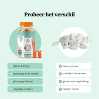 Bears with Benefits All-in-One Kids Vitamin – Vergelijking multivitamine gummies vs. tabletten: lekker en fruitig, eenvoudig in te nemen, plezierige inname en dagelijkse balans, suikervrije vegan gummies als kindvriendelijk alternatief voor pillen