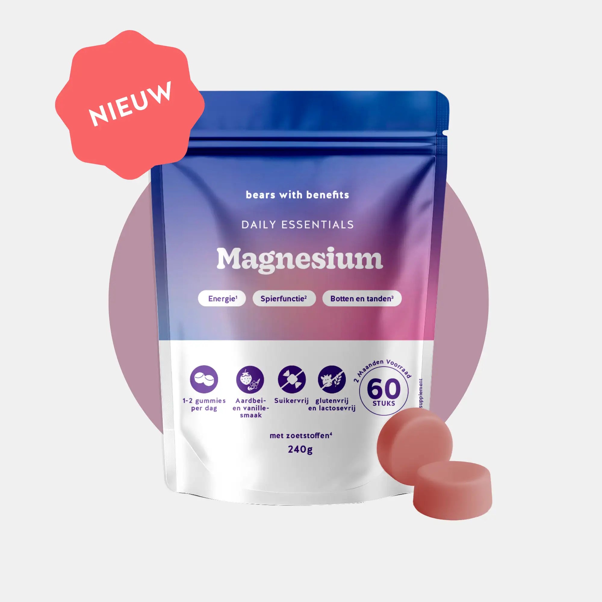 Productafbeelding Magnesium gummies – ondersteunt energie, spierfunctie en botgezondheid – Bears with Benefits
