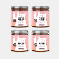 Bears with Benefits Ah-Mazing Hair* Vitamin – suikervrije vegan biotine gummies voor haar, huid en nagels, biotine 10.000 µg, zink 1,5 mg, jodium 22,5 µg, vitamine C 12 mg, vitamine E 1,8 mg en vitamine B6 1 mg, 360 stuks, 12 maanden voorraad met 4 potten van 90 stuks