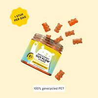 Bears with Benefits Rest & Digest Gut Flow Vitamin – gummies met biotic complex, Bacillus coagulans, inuline en bromelaïne, 1 stuk per dag, 45 stuks, 100% gerecycled PET