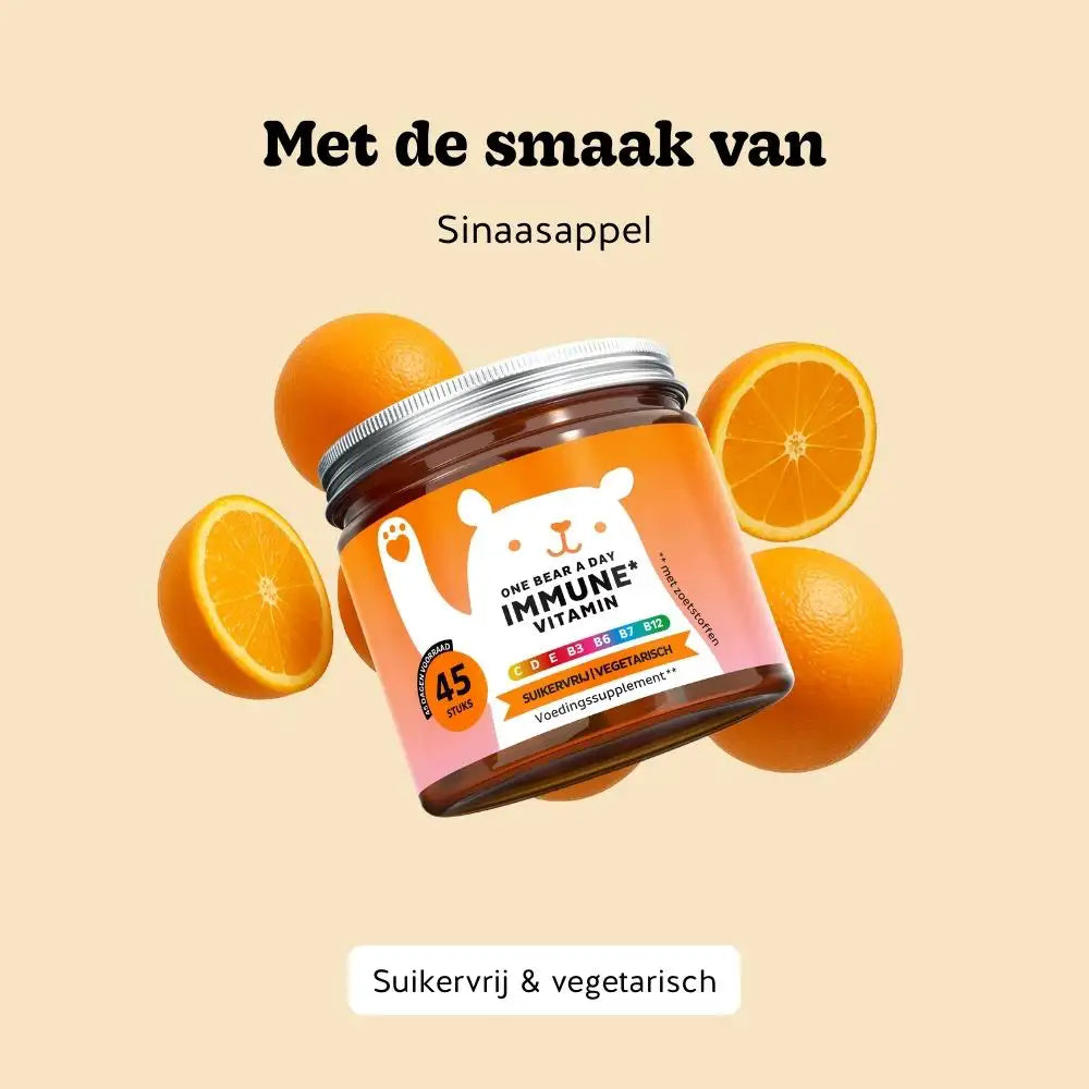 Immune Vitamin 45 gummies met sinaasappelsmaak - suikervrij en vegetarisch l Bears with Benefits