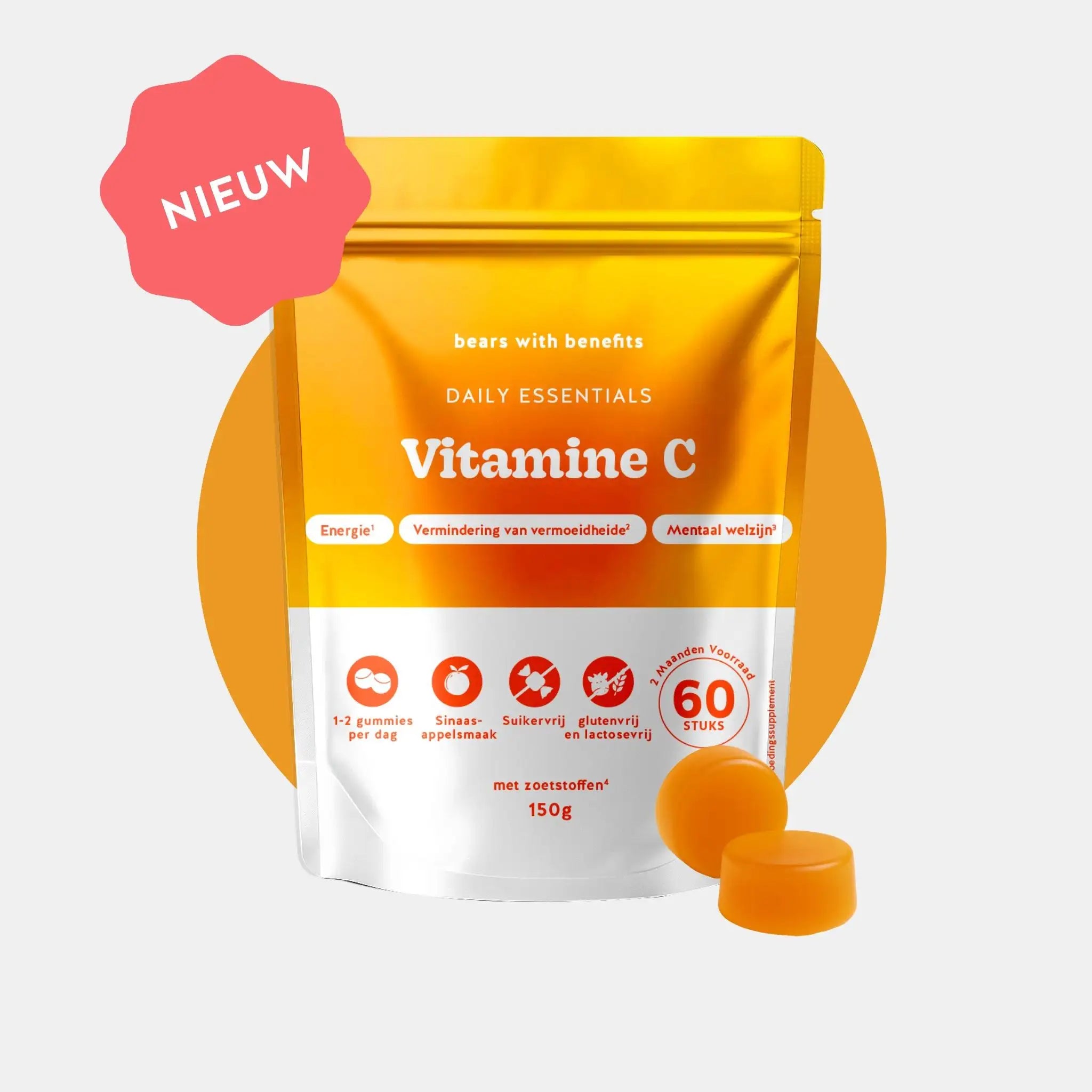 Productafbeelding vitamine C gummies – sinaasappelsmaak, suikervrij en vegan l Bears with Benefits