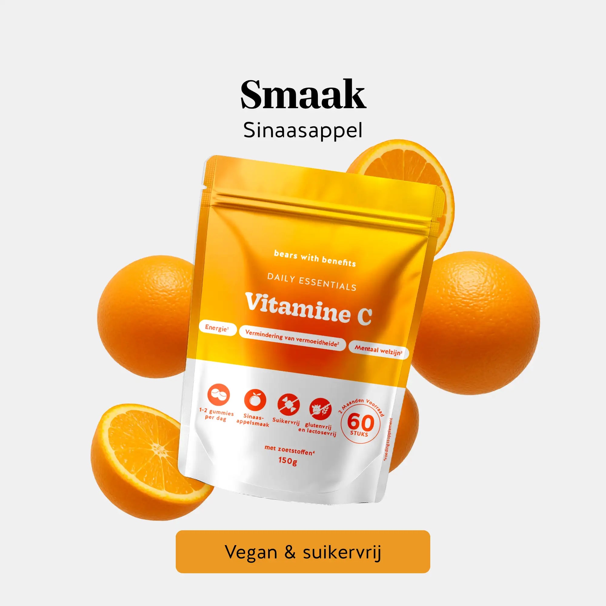 Vitamine C gummies met sinaasappelsmaak – vegan en suikervrij l Bears with Benefits