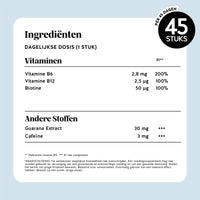 Bears with Benefits Wake-Up Call Energy* Vitamin – suikervrije vegan energie gummies voor dagelijkse energie met guarana en vitamine B-complex, guarana extract 30 mg, cafeïne 3 mg, vitamine B6 2,8 mg, vitamine B12 2,5 µg en biotine 50 µg, 45 stuks, dagelijkse dosis 1 stuk