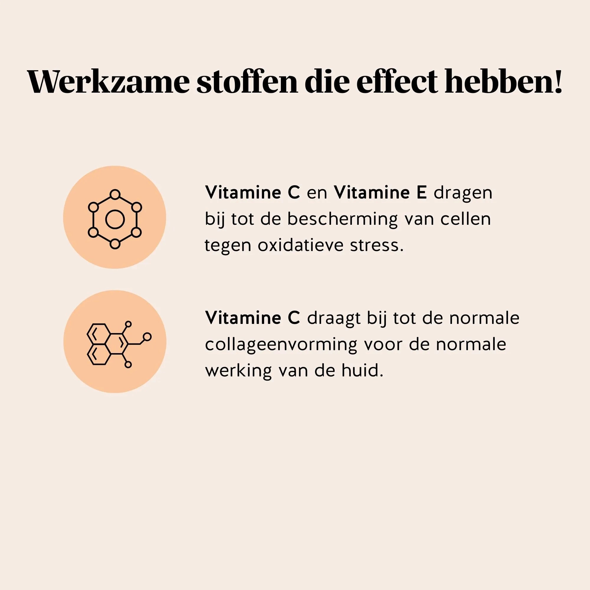 Overzicht van wettelijk toegestane gezondheidsclaims: vitamine C en vitamine E dragen bij aan de bescherming van cellen tegen oxidatieve stress en vitamine C ondersteunt de normale collageenvorming van de huid l Bears with Benefits.