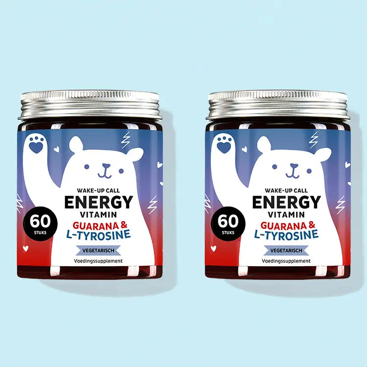 De Wake-Up Call Energy Vitamins met Guarana van Bears with Benefits als kuur voor 1 maanden.