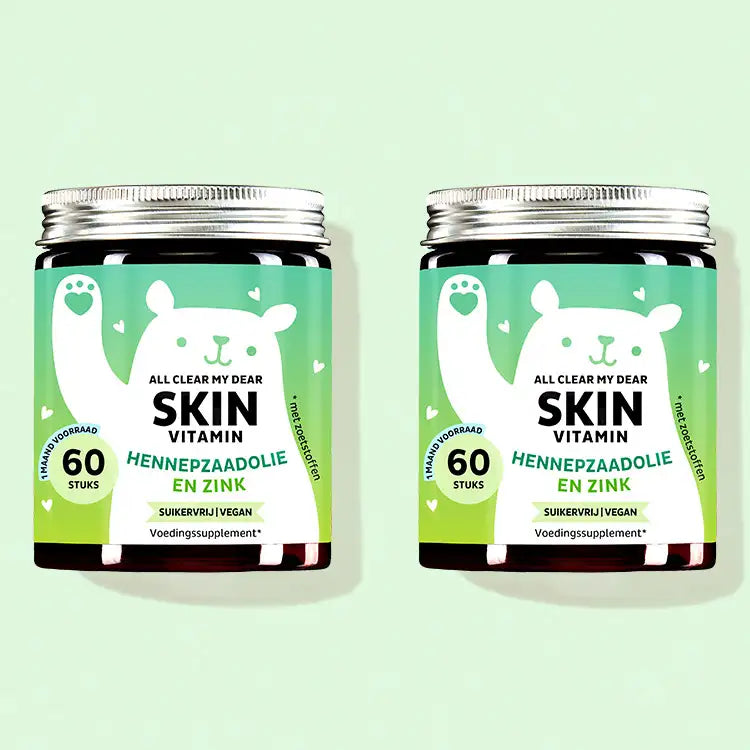 2 Maanden Kuur van All Clear my Dear Skin Bears met Hennepzaadolie en Zink door Bears with Benefits.