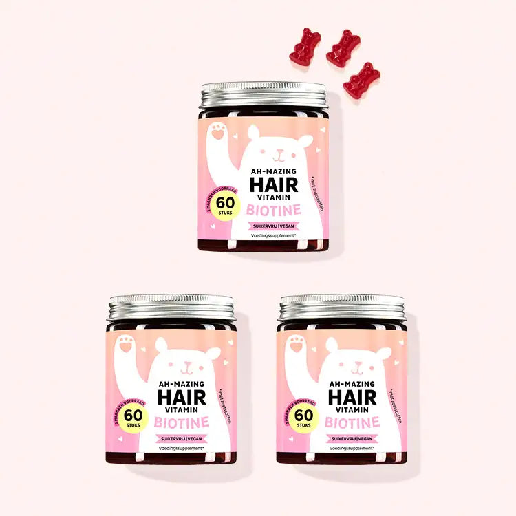 Bespaar 15% op onze 3-pack van Biotin Bears Ah-Mazing Hair