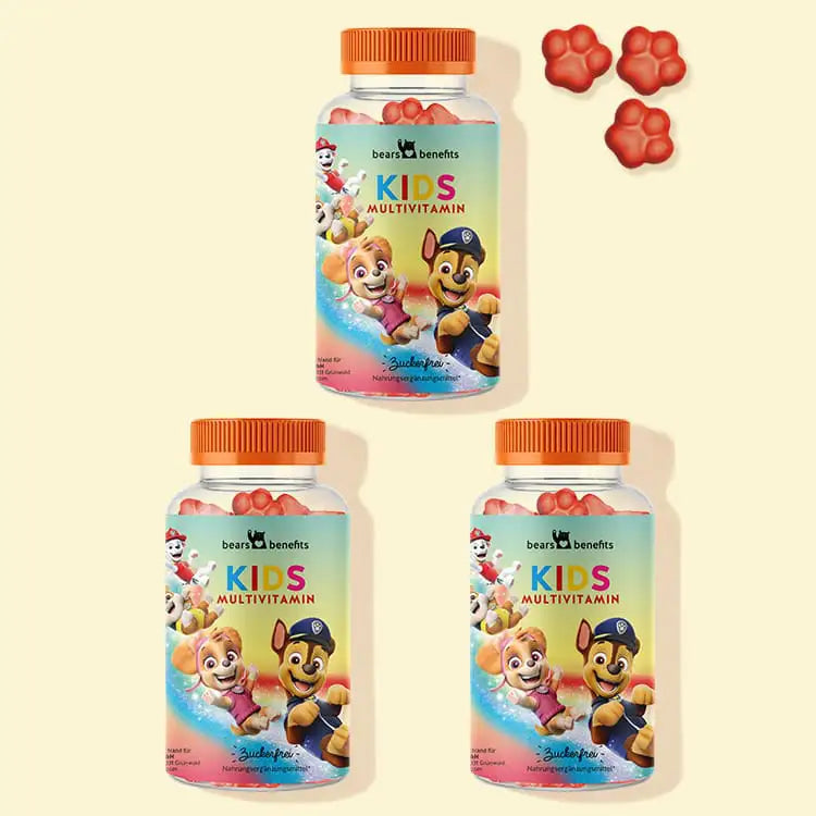 De Paw Patrol Vitaminen met Multivitaminencomplex voor kinderen van Bears with Benefits in een kuur van 3 maanden.