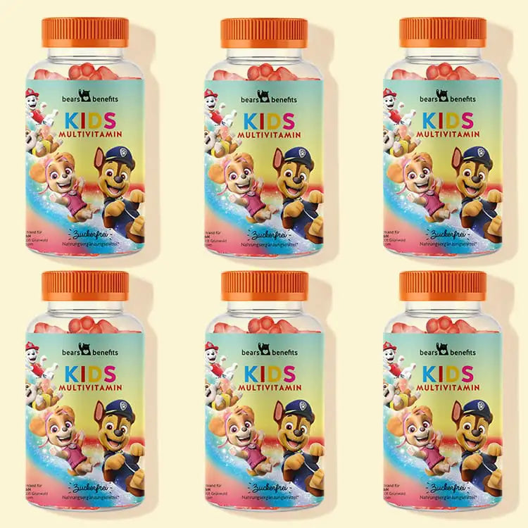De Paw Patrol Vitaminen met Multivitaminencomplex voor kinderen van Bears with Benefits in een kuur van 6 maanden.