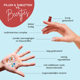 Dit zijn de voordelen van onze Wake-Up Call Energy beren met biotin in vergelijking met pillen en capsules.
